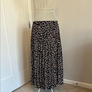 Floral Black Skirt